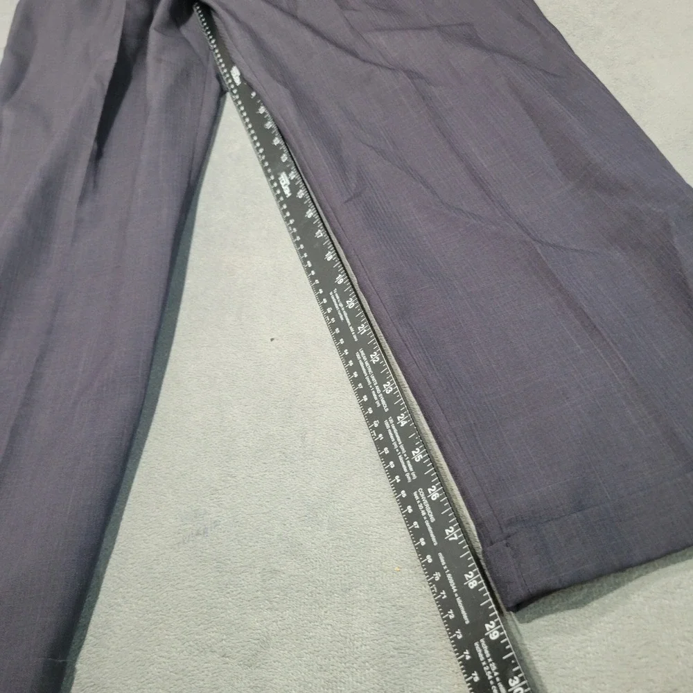 Haggar‎ Dress Pants Mens 36x30 Gray Pleated Classic Cuffed Wrinkle-Free Trousers